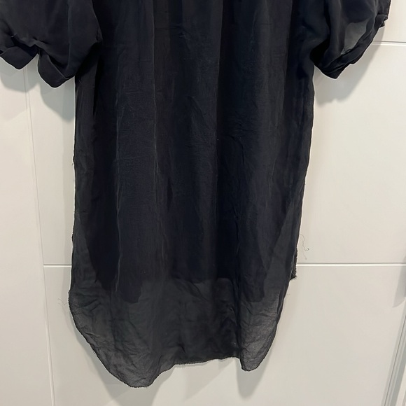 🇺🇸 Aritzia Wilfred black 100% silk short sleeve blouse size XXS - Picture 9 of 9